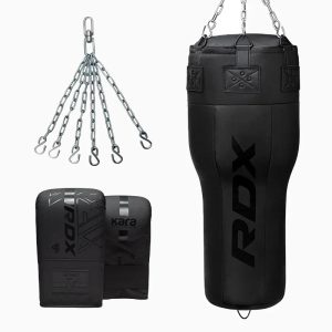 3PBR-AFB_Image_1.jpg RDX 3-in-1 Angle Punch Bag Full Black with Gloves Set