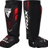RDX IMMAF Approved Neoprene Shin Instep Guards Red