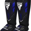 RDX IMMAF Approved Neoprene Shin Instep Guards Blue